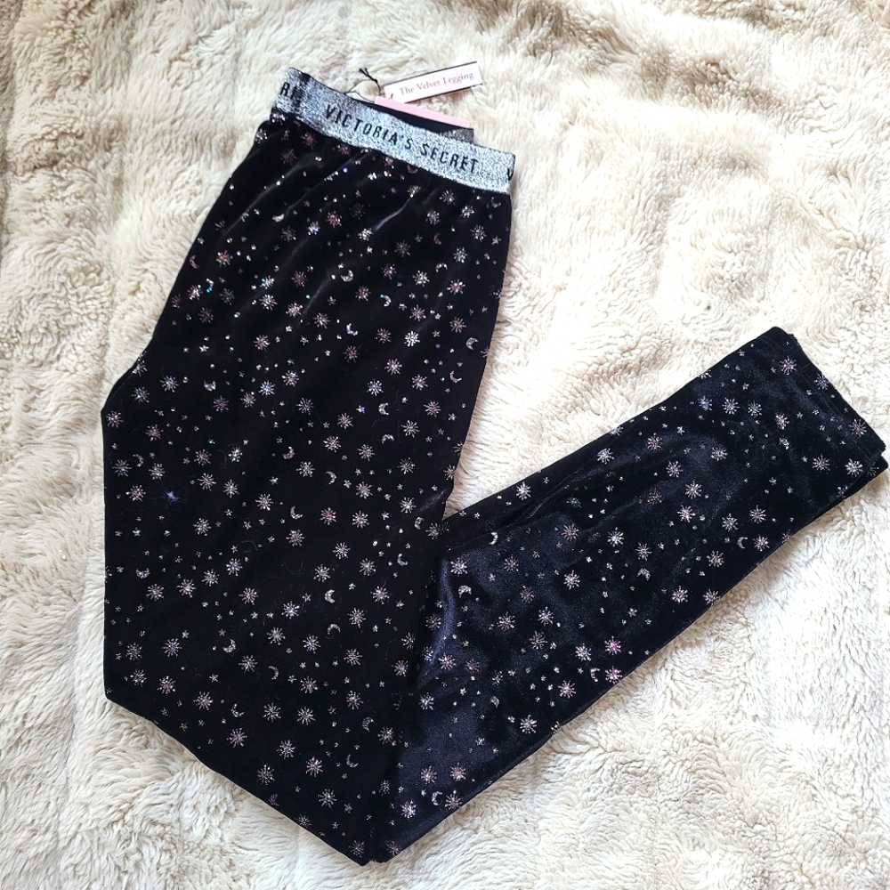 🍒NWT🍒 VS MIDNIGHT BLING VELVET LEGGINGS